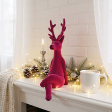 Lade das Bild in den Galerie-Viewer, Kantenhocker Lila, Pink oder Grau 20,5 cm Kunststoff modern Dekorentier Weihnachtsdeko