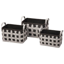 Lade das Bild in den Galerie-Viewer, 3er Set Filzkorb Hell-Dunkelgrau