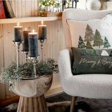 Lade das Bild in den Galerie-Viewer, Adventskranz Silber modern 29 cm Tischdeko Weihnachten silberfarben