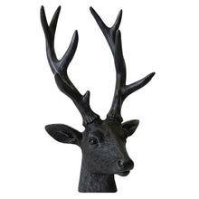 Lade das Bild in den Galerie-Viewer, Dekohirsch modern Schwarz 22 cm Poly Hirschkopf Weihnachten Deko