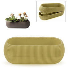 Lade das Bild in den Galerie-Viewer, 2er Set Pflanztopf Gelb & Creme Kunststoff