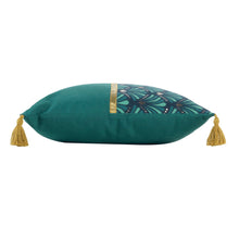 Lade das Bild in den Galerie-Viewer, Dekokissen Dunkelgrün Gold 40 x 40 cm