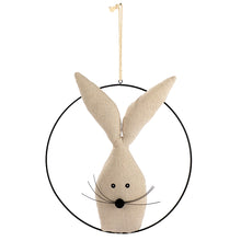 Lade das Bild in den Galerie-Viewer, Hase aus Leinen im Metallring