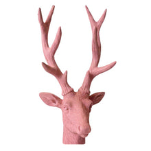 Lade das Bild in den Galerie-Viewer, Dekohirsch modern Apricot Rosé 22 cm Poly Hirschkopf Weihnachten Deko