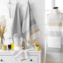 Lade das Bild in den Galerie-Viewer, Geschirrtuch 2er Set Beige Grau moder Abtrockentuch Küchentuch