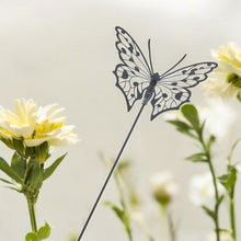 Lade das Bild in den Galerie-Viewer, 2er Set Dekostecker Schmetterling Schwarz Metall