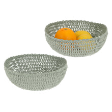 Lade das Bild in den Galerie-Viewer, Dekoschale Makramee Grün Baumwolle Metall Schale 22 cm