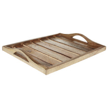 Lade das Bild in den Galerie-Viewer, Dekotablett Mangohol 30 cm Holztablett modern Tablett mit Griffen