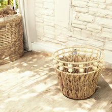Lade das Bild in den Galerie-Viewer, 3er Set Aufbewahrungskorb Naturfasern Braun Übertopf modern Korbset Dekokorb