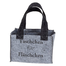 Lade das Bild in den Galerie-Viewer, Flaschentasche Filz Bier od. Picollo Grau Flaschenträger Flaschenhalter
