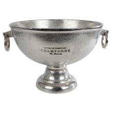 Lade das Bild in den Galerie-Viewer, Sektkühler Alu Silber 40 cm Antiksilber Weinkühler Champagnerkühler