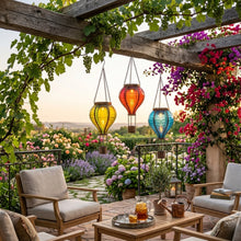 Lade das Bild in den Galerie-Viewer, 3er Set Solar Ballon bunt 37 cm modern Deko Leuchte Garten LED Lampe Outdoor