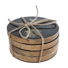 Lade das Bild in den Galerie-Viewer, 4er Set Tischuntersetzer Schwarz Mangoholz