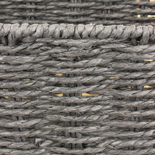 Lade das Bild in den Galerie-Viewer, 2er Set Korb rechteckig Schwarz Matt Dekokorb Bastkorb modern Korbset