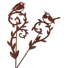 Lade das Bild in den Galerie-Viewer, 2er Set Blumenstecker Vogel Rost Landhaus Gartenstecker Beetstecker rostig Metall