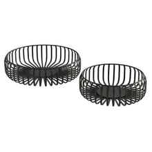 Lade das Bild in den Galerie-Viewer, 2er Set Dekoschale Metall Schwarz Modern Drahtschale Drahtkorb Obstkorb Aufbewahrung Schale