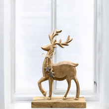 Lade das Bild in den Galerie-Viewer, Dekorentier Holz Braun Silber