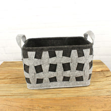 Lade das Bild in den Galerie-Viewer, 3er Set Filzkorb Hell-Dunkelgrau