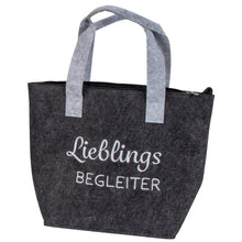 Lade das Bild in den Galerie-Viewer, Filztasche Lieblingsbegleiter Dunkelgrau 39 cm Filz Tasche Grau Einkaufstasche