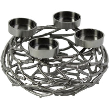 Lade das Bild in den Galerie-Viewer, Adventskranz Schwarz Silber Alu