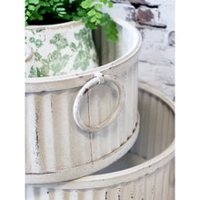 Lade das Bild in den Galerie-Viewer, 2er Set Pflanzentabletts Altweiß oval