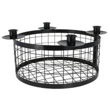 Lade das Bild in den Galerie-Viewer, Adventskranz Metall Schwarz Korb 20 cm od. 35 cm Kerzenhalter