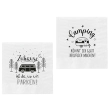 Lade das Bild in den Galerie-Viewer, 40er Set Servietten Camping Schwarz Weiß Papier