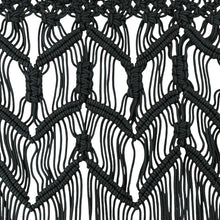 Lade das Bild in den Galerie-Viewer, Makramee Vorhang Schwarz Boho Gardine Dekogardine Dekovorhang Baumwolle