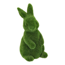 Lade das Bild in den Galerie-Viewer, 2er Set Dekohase Grün Hasenpaar beflockt modern Hase Osterhase Osterdekoration