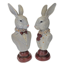 Lade das Bild in den Galerie-Viewer, Hasenbüste Polyresin Herr od. Dame 39 cm modern Osterhase Osterdekoration Deko Ostern Büste Hasenfigur Hase Dekohase