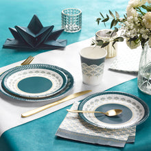 Lade das Bild in den Galerie-Viewer, 40er Set Cocktailservietten Muster Grün Gold Weiß