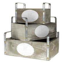 Lade das Bild in den Galerie-Viewer, Pflanzkiste Pfalntkübel Vintage grau 3er Set