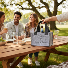 Lade das Bild in den Galerie-Viewer, Flaschentasche Filz Bier od. Picollo Grau Flaschenträger Flaschenhalter
