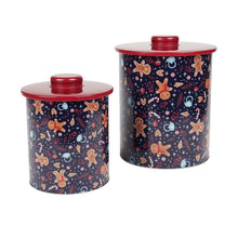 Lade das Bild in den Galerie-Viewer, 2er Set Gebäckdose Metall Weihnachten Blau oder Weiß Plätzchendose Keksdose