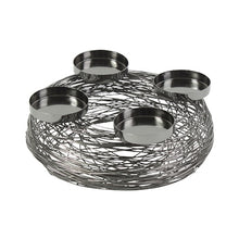 Lade das Bild in den Galerie-Viewer, Adventskranz Schwarz Alu vernickelt 28 cm