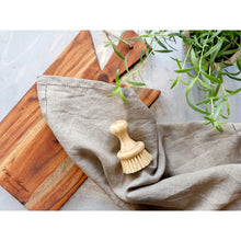 Lade das Bild in den Galerie-Viewer, 2er Set Geschirrtuch Leinen Lochkante Olive oder Grün