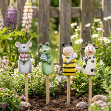 Lade das Bild in den Galerie-Viewer, Zaunhocker Biene Gelb Schwarz Keramik 23 cm Zaundeko Gartendeko Gartenfigur Pfostenhocker Tierfigur