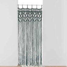 Lade das Bild in den Galerie-Viewer, Makramee Vorhang Schwarz Boho Gardine Dekogardine Dekovorhang Baumwolle