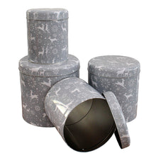 Lade das Bild in den Galerie-Viewer, 4er Set Gebäckdose Metall Rot oder Grau