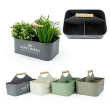 Lade das Bild in den Galerie-Viewer, Pflanzkasten Dekokorb Metall Anthrazit Creme Beige od. Mint 30 cm Tragekorb