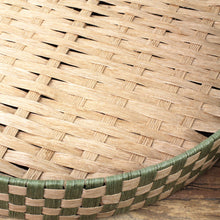 Lade das Bild in den Galerie-Viewer, 3er Set Dekotablett Jute Papier Grün Braun Tablett rund Tablettset modern