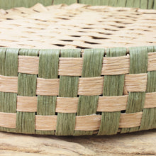 Lade das Bild in den Galerie-Viewer, 3er Set Dekotablett Jute Papier Grün Braun Tablett rund Tablettset modern