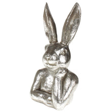 Lade das Bild in den Galerie-Viewer, Hasenbüste Silber modern Dekohase Osterhase Hase Ostern Dekofigur