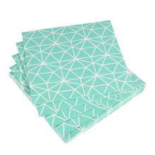 Lade das Bild in den Galerie-Viewer, 40er Set Servietten Türkis Weiß 33 cm
