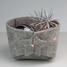 Lade das Bild in den Galerie-Viewer, Filzschale Hellgrau 3er Set modern Weihnachtsdeko Weihnachtskorb Deko Weihnachten