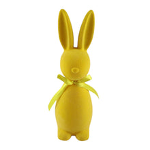 Lade das Bild in den Galerie-Viewer, 2er Set Dekohasen Kunststoff beflockt Gelb Grün modern Osterhase Osterdekoration Hase Deko Ostern