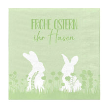 Lade das Bild in den Galerie-Viewer, 40er Set Servietten Ostern Grün Weiß Papier