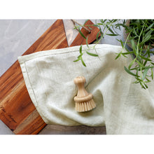 Lade das Bild in den Galerie-Viewer, 2er Set Geschirrtuch Leinen Lochkante Olive oder Grün