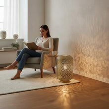 Lade das Bild in den Galerie-Viewer, Dekoleuchte Gold Antik 53 cm Dekolampe Metall Deko Lampe modern