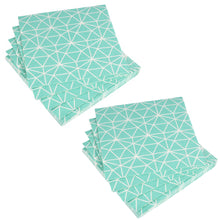 Lade das Bild in den Galerie-Viewer, 40er Set Servietten Türkis Weiß 33 cm